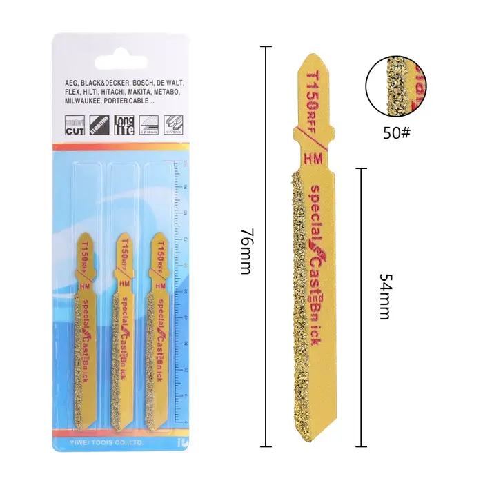 Lame de scie sauteuse diamant brasé CMCP 3 pièces 4 ''grain 50