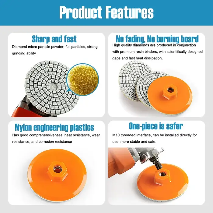 1 pièce Disque de polissage et de chanfreinage pour carreaux céramiques 80 mm M10 pour meuleuse d'angle