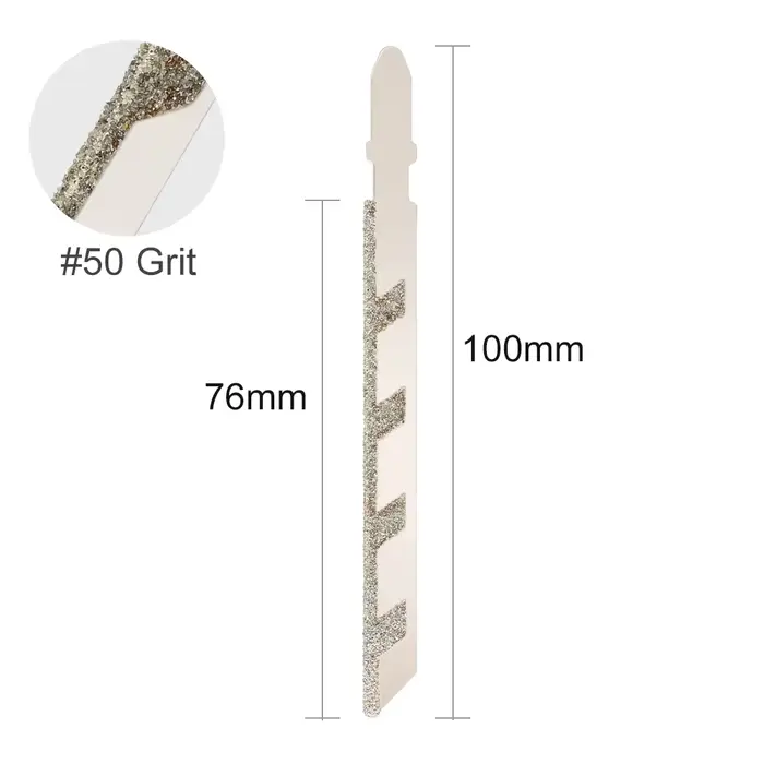XCAN 1pc 4 ''100mm lame de scie sauteuse tige en T lame de scie sauteuse revêtue de diamant grain 50