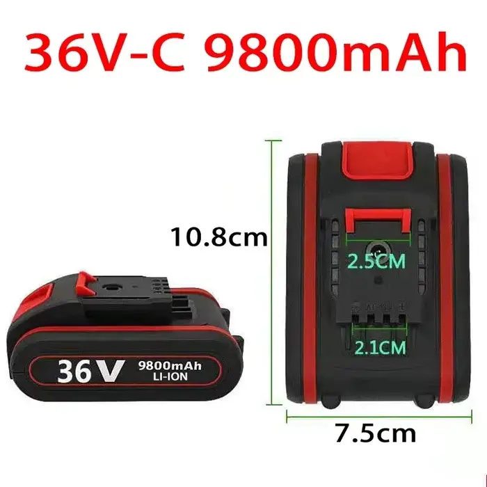 Nouveau 21V 36v batterie 9.8Ah perceuse électrique outil batterie au lithium rechargeable tournevis 
