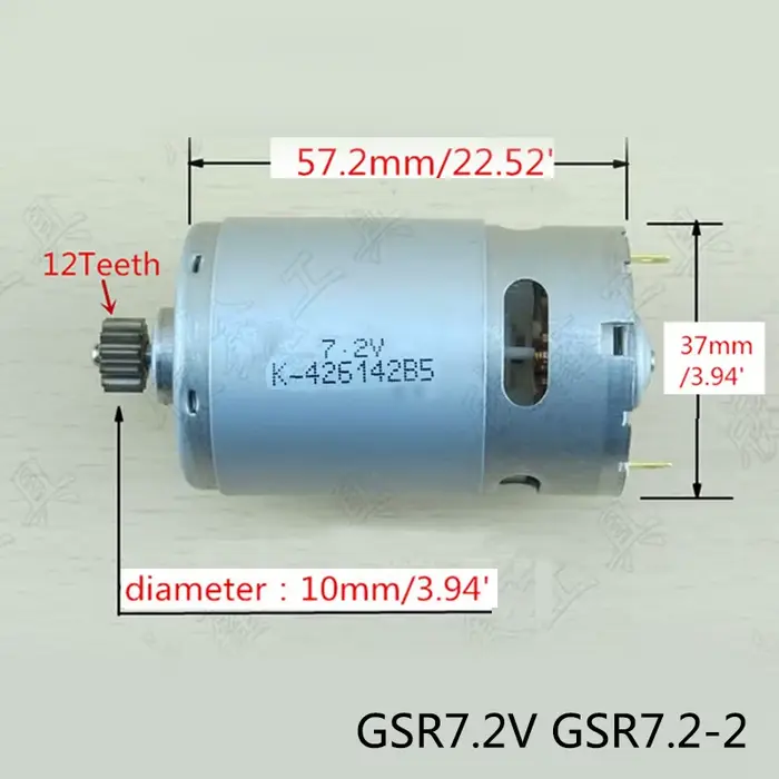 Haute qualité! 12 Dents Remplacement DC Moteur 7.2V Pour BOSwivel Perceuse Sans Fil Tournevis Martea