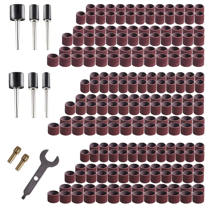98 pièces outil rotatif ponçage tambours ponceurs bandes embouts Kit accessoires pour Dremel perceuse ongles travail du bois