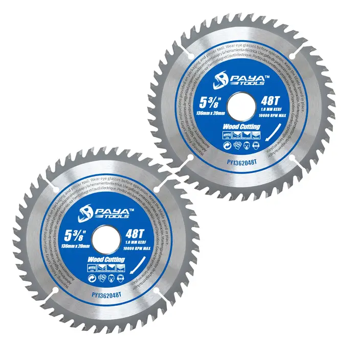 Lame de scie circulaire PAYA 5-3/8 pouces 48 dents pour la coupe du bois
