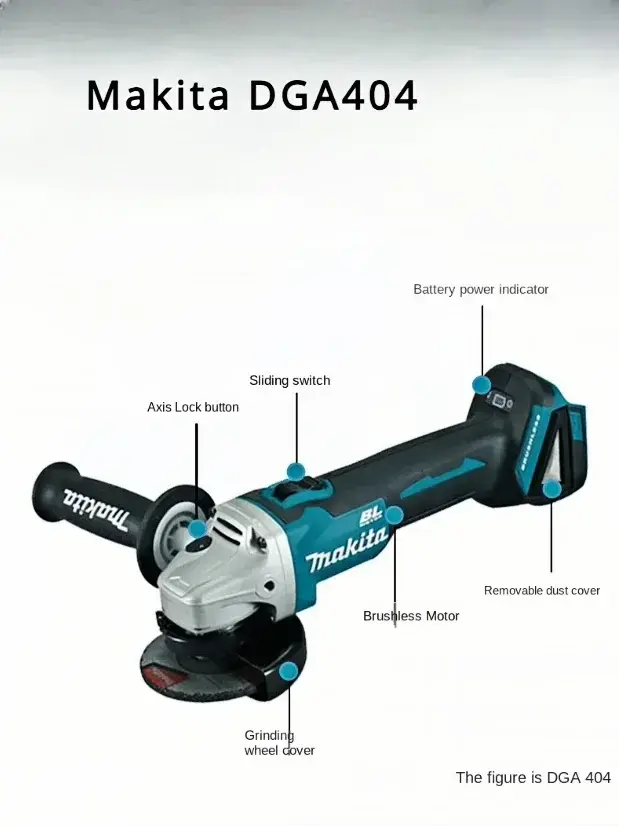 Meuleuse d'angle sans fil Makita DGA404 18V sans balais | Ponceuse électrique (outil sans batterie)