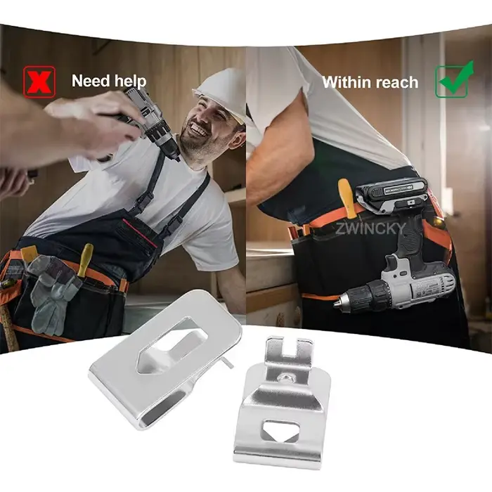 Porte-embouts avec crochet de ceinture et vis pour outils électriques sans fil 18V Makita/Dewalt/Milwaukee – Accessoires pour perceuses et visseuses à chocs