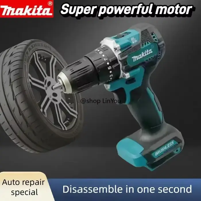Perceuse sans fil Makita 18V sans balais DDF487 - Perceuse-visseuse électrique compacte avec 20 réglages de couple pour le bois et le métal (outil nu)