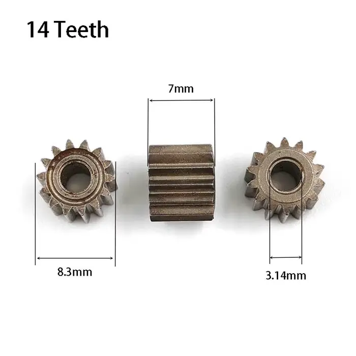 14 dents OD = 8.3mm perceuse électrique engrenage de réparation 14T 0.5M trou 3.17mm bricolage moteu