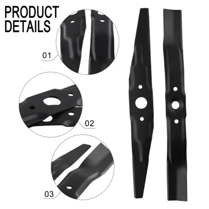 Pièces de rechange OEM pour tondeuse à gazon : Lot de 2 lames de coupe double face pour outils de jardinage et entretien de la pelouse