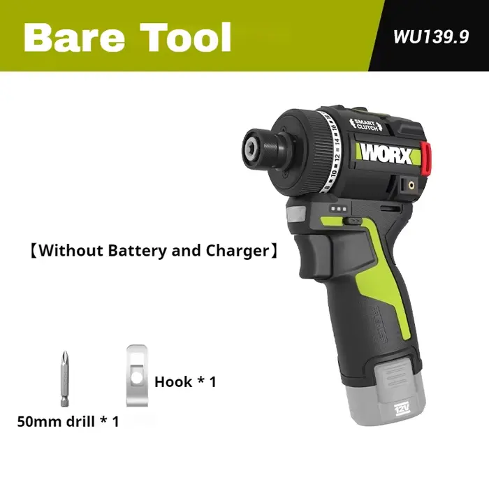 WORX WU139 tournevis sans brosse perceuse sans fil Portable 50N.m 1/4 pouces perceuse électrique 12V