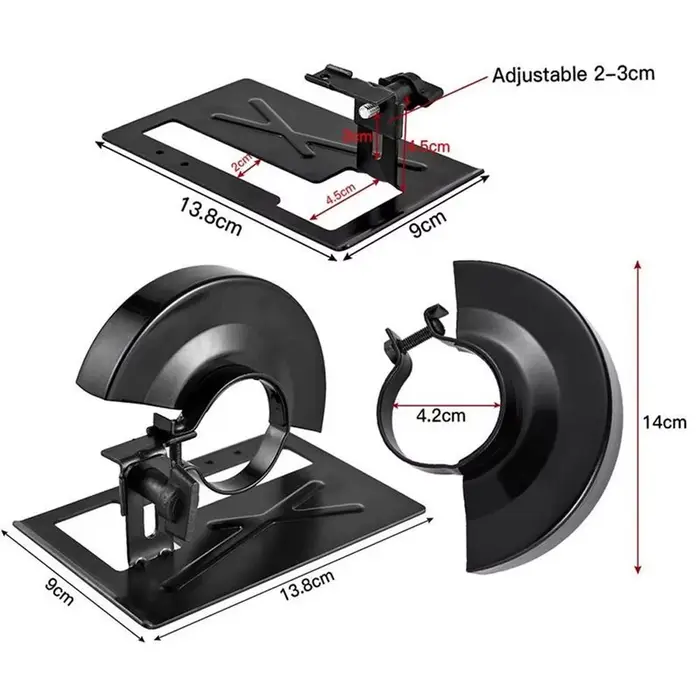 Couvercle de protection de sécurité pour meuleuse d'angle de 4 pouces, couvercles de sécurité + support de Base pour meuleuse d'angle, ensemble de supports pour outils de bricolage du bois