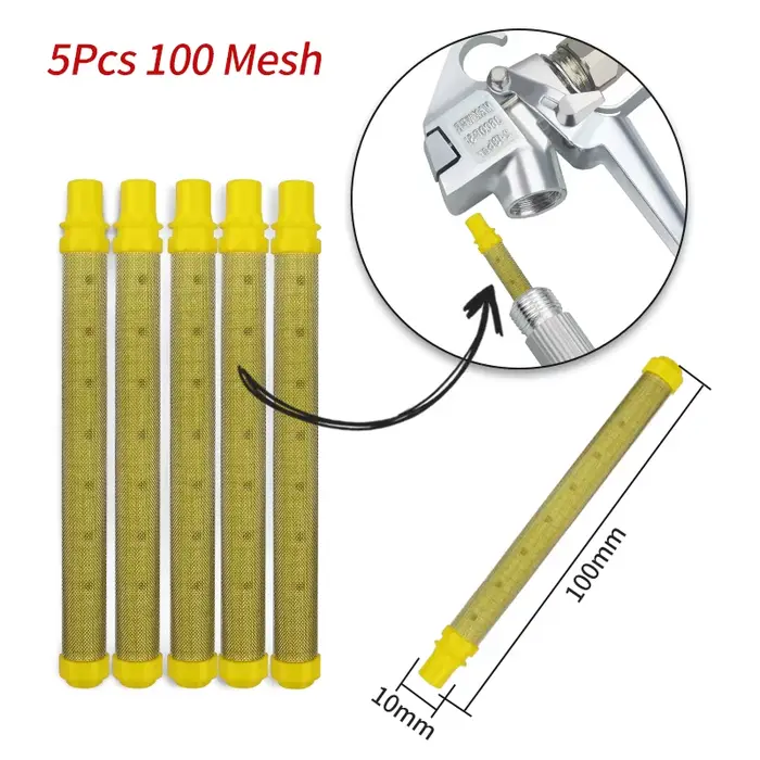 Lot de 5 filtres pour pistolet de peinture airless, mailles 30-200, réduit le colmatage de la buse, 