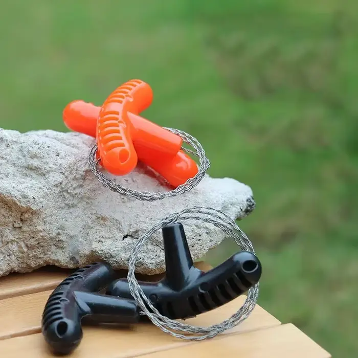 1 pièce Scie à fil portable pour camping et survie en extérieur - Mini-scie manuelle en acier inoxydable pour couper