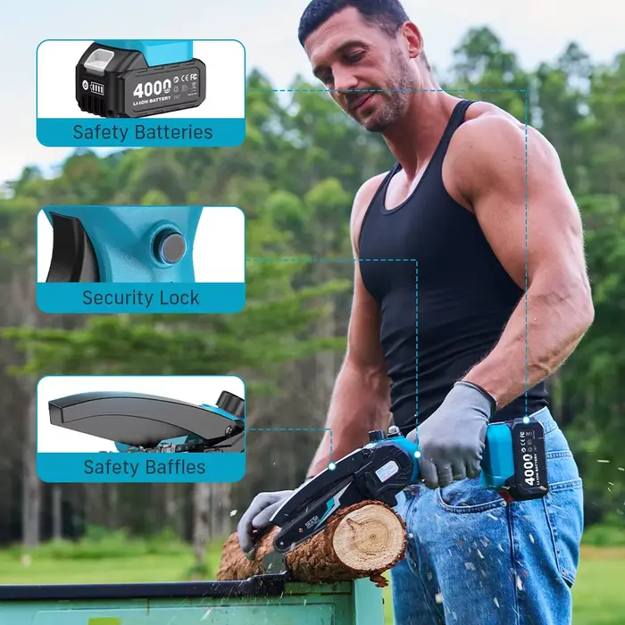 SEESII 6 ''Mini tronçonneuse sans fil 15.2 cm scie électrique Rechargeable travail du bois scie d'él