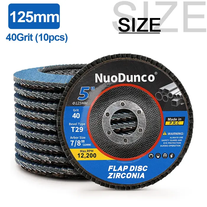 10 disques à lamelles de 125 mm T29 pour meuleuse d'angle