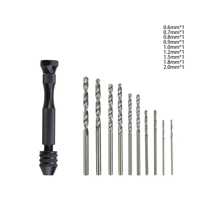 Petit jeu de forets manuels de 0.3 à 3.2mm pour la menuiserie