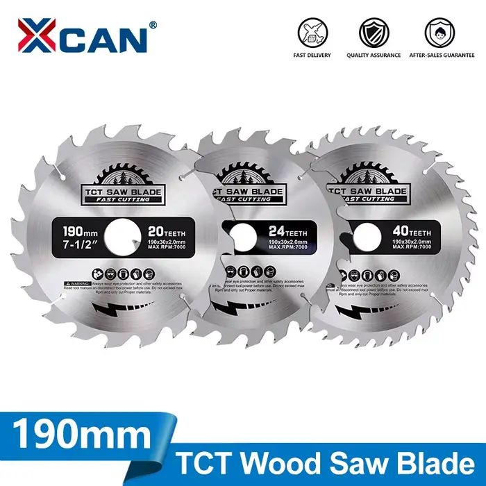 XCAN 1 pièce Lame de scie circulaire 190 mm 20/24/40T TCT