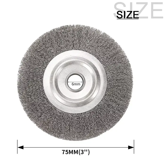 Brosse métallique en acier 75/100/125/150mm, brosse ronde à roue métallique de 0.15mm pour meuleuse 