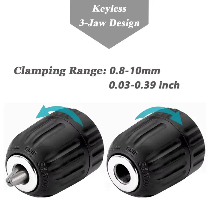 Mandrin de perçage sans clé 0.8-10mm 3/8-24UNF