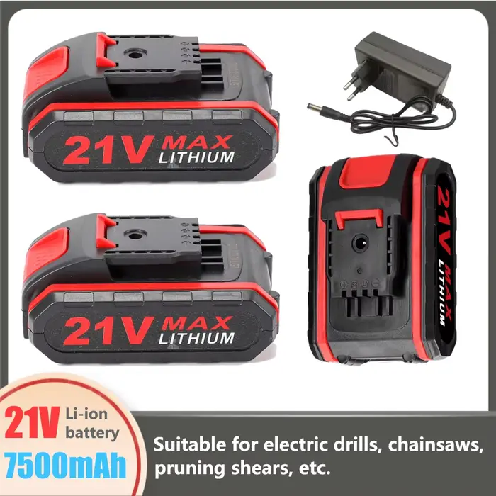 Batterie au lithium rechargeable 21 V 7500 mAh adaptée aux perceuses électriques
