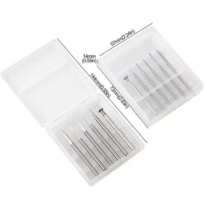 Paquet de 6 forets de sculpture sur bois d'outil de meulage avec tige de 3/2.35mm adaptés aux outils rotatifs