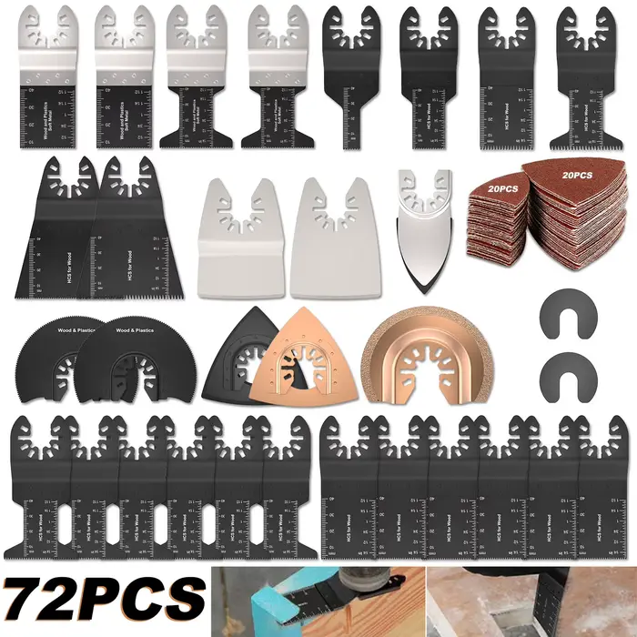 Scie Oscillante à Dégagement Rapide, Multitool, Coupe Bois et Métal, Accessoires Électriques pour Fe