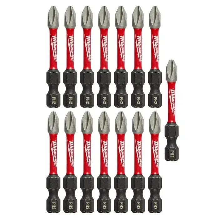 MILWAUKEE Shockwave 2 "ensemble d'embouts de tournevis 15 pièces HSS robuste résistant à l'usure accessoires pour outils électriques 48-32-5004