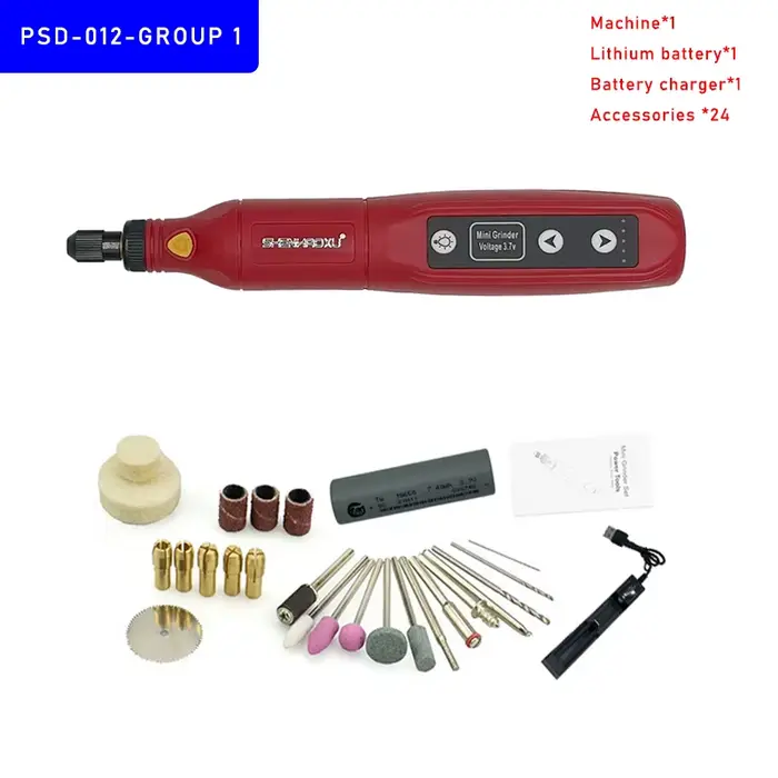Perceuse sans fil Mini meuleuse batterie amovible Rechargeable gravure LED Variable 5 vitesses outil