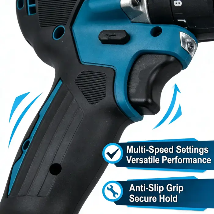 FAAOTU DDF487 Perceuse-visseuse sans fil 10 mm, visseuse à chocs électrique sans balais, outil électrique rechargeable 18 V pour batterie MT