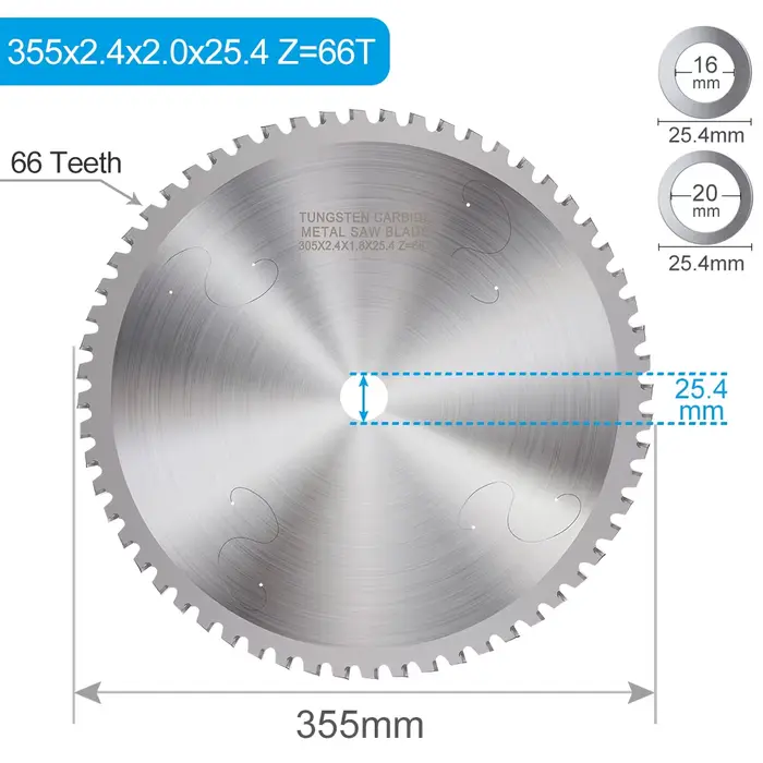 Le carbure en acier de disque de coupe en métal de fer scie la lame 66T 90T La circulaire de la lame