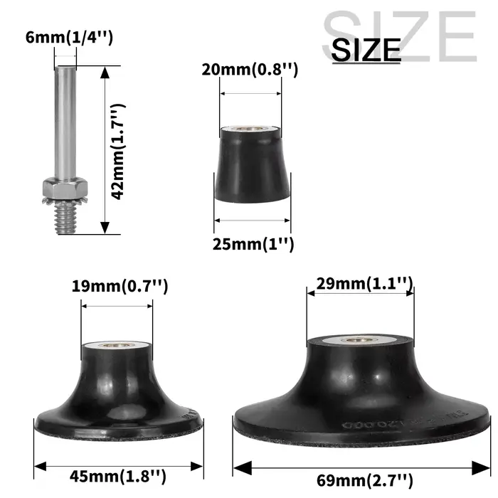Support de disques de ponçage de 1 2 ou 3 pouces