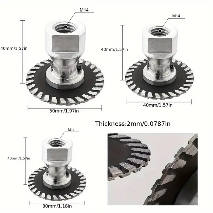 Disque de coupe de précision Φ 30/40/50 * M14 pour mini-meuleuse d'angle