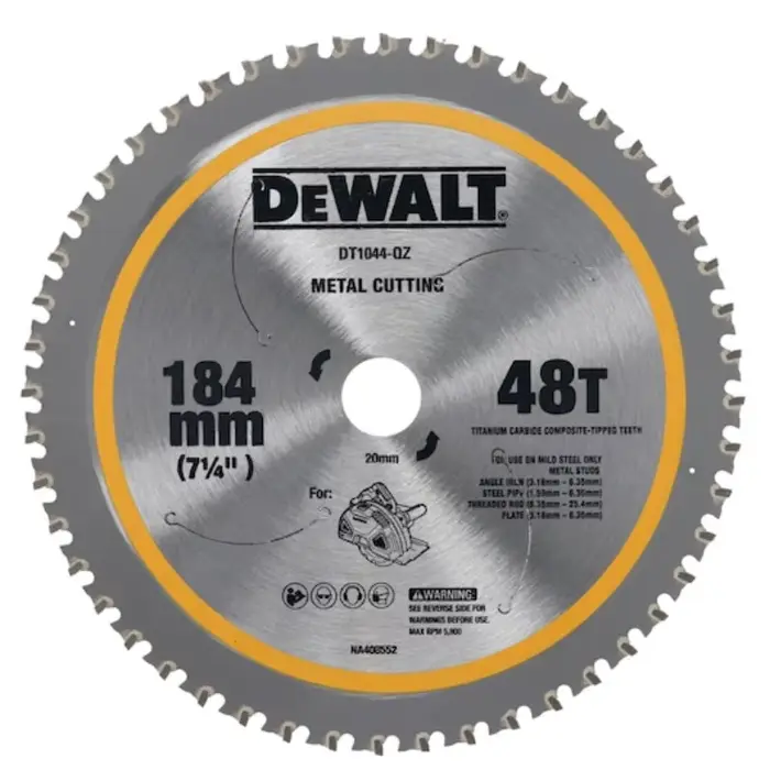Lame de scie circulaire DEWALT DT1044-QZ 184 mm pour la coupe des métaux
