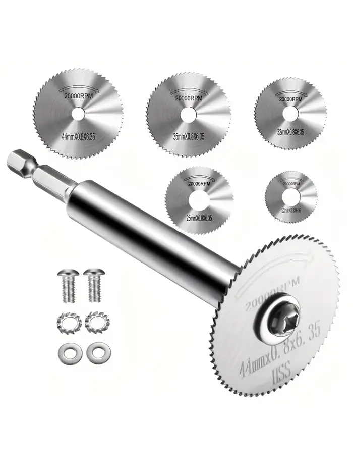 Disque de coupe HSS pour outil rotatif à tige hexagonale de 1/4 po, 5 lames de coupe remplaçables, l