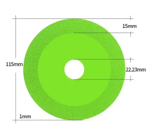 Disque de découpe diamanté 115/125 mm pour le verre