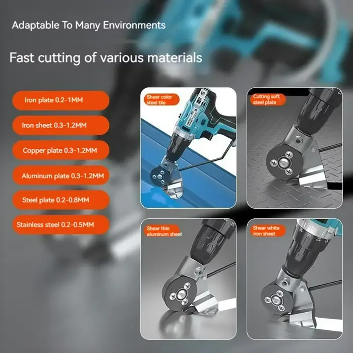 Adaptateur de découpe de tôle en acier titane pour perceuse électrique