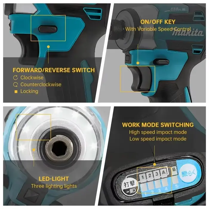 2025 Makita DTD173 bule 18v sans brosse Lithium-ion pilote d'impact outil électrique outil multifonc