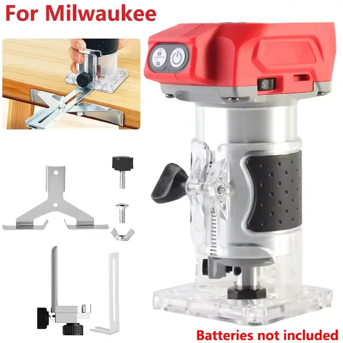 Pour Milwaukee 18V Li-ion batterie portable plongeant routeur 5 vitesses de routeur à bois compacte 