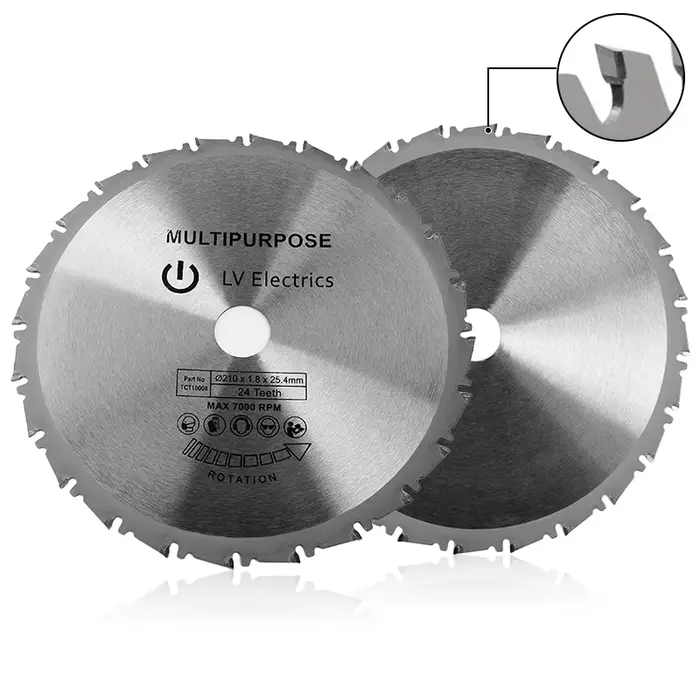 Lame de scie circulaire en carbure 24T, 210 × 25.4mm, lame de scie multifonction pour couper le méta