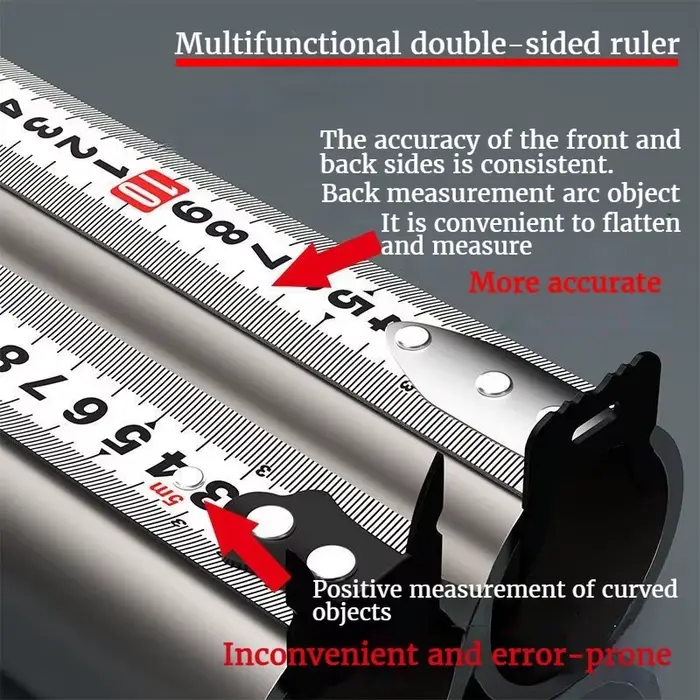 Metre Ruban à mesurer rétractable en acier résistant à l'usure, ruban à mesurer de haute précision,
