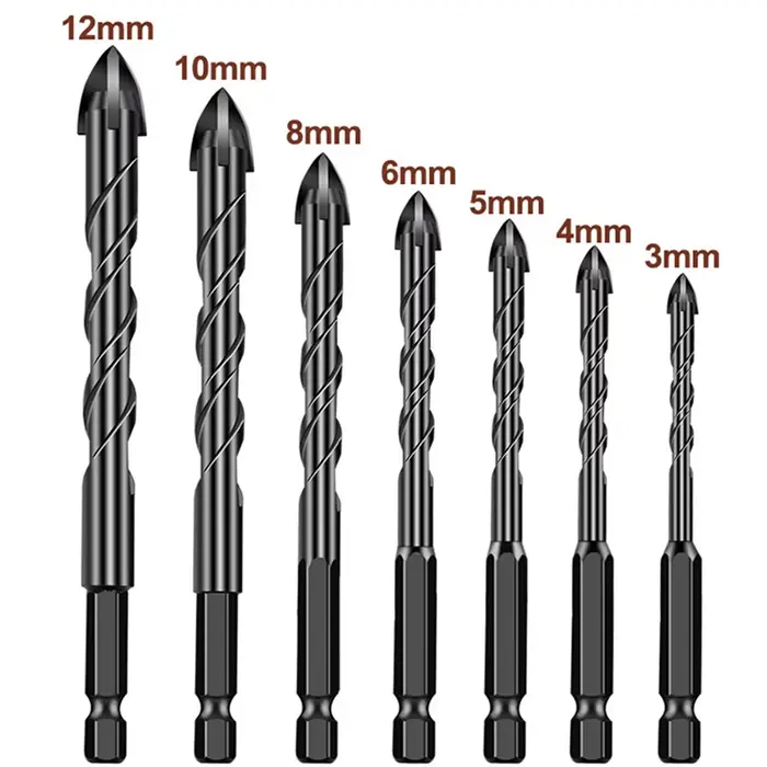 Forets hexagonaux de carbure de Quatre-cannelure de peu de perceuse de 3/4/5/6/8/10/12MM pour le bois