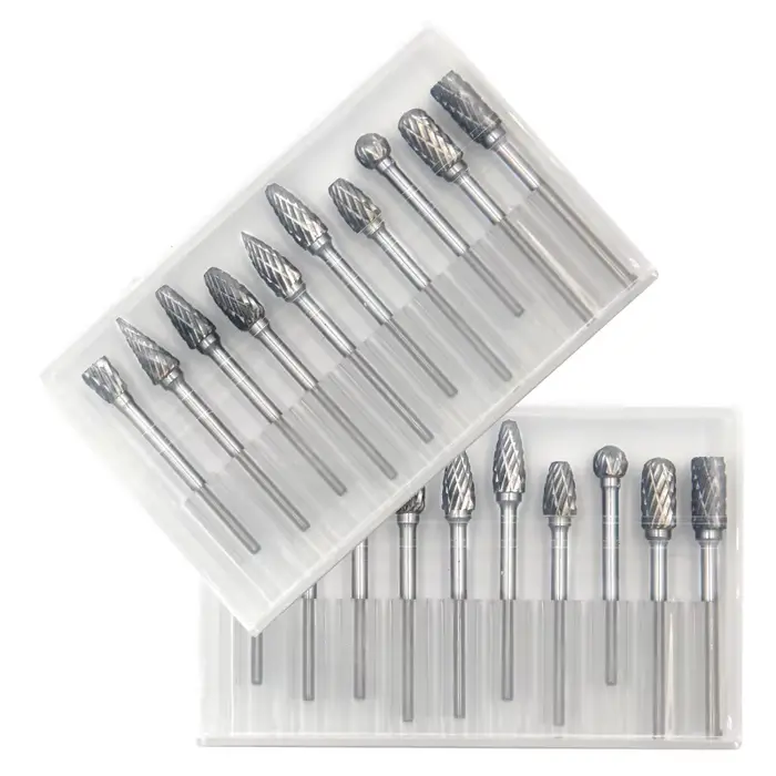 Ensemble de 3 têtes de meulage rotatives à double rayure 6 mm pour ponceuse électrique, polissage du bois, accessoires de sculpture DIY