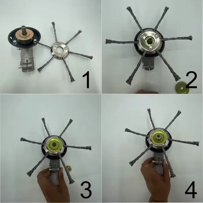 Tête de roue en fil d'acier, 15cm, 18cm, 20cm, 23cm, tête de coupe gazon, brosse universelle pour en