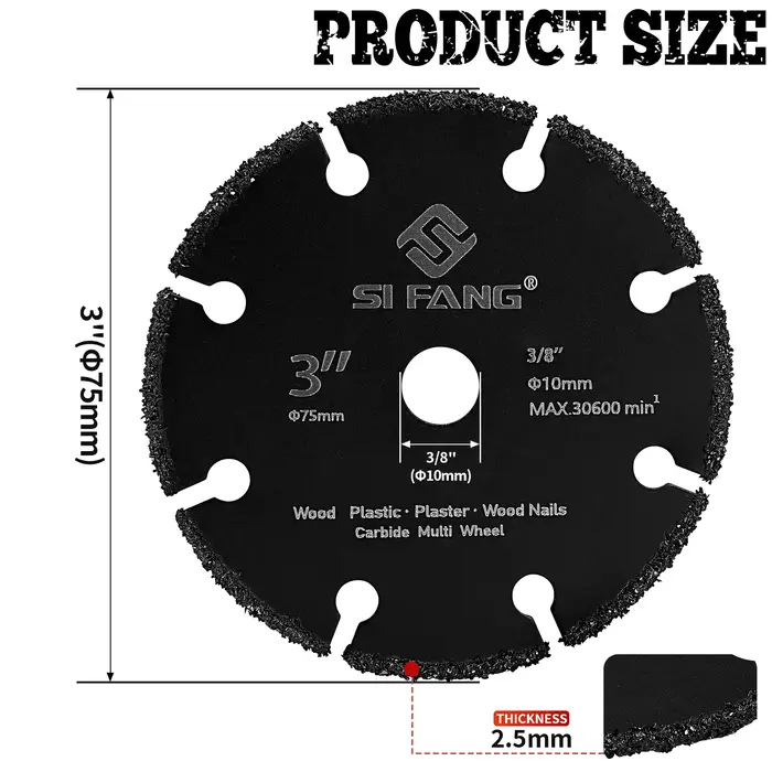 75mm lame de scie en carbure Mini disque de coupe meuleuse diamant meule
