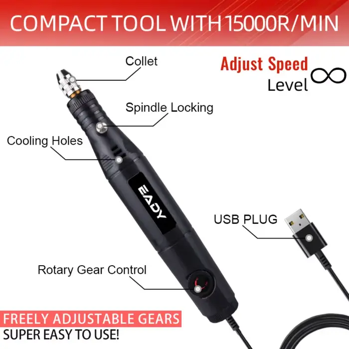 Mini perceuse électrique 18V alimentée par prise EU/US – Kit d'outils rotatifs filaires pour bricolage, artisanat, bijouterie, gravure sur verre, polissage de métaux – 2-en-1