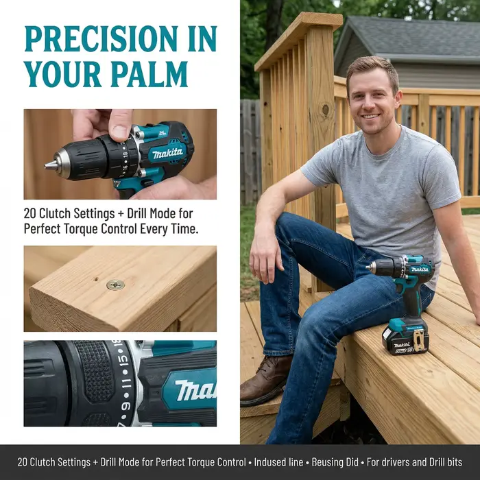 Makita DDF487 perceuse-visseuse sans balais 18V 40Nm 1700RPM 13mm mandrin sans clé XPT double LED pour outil à batterie