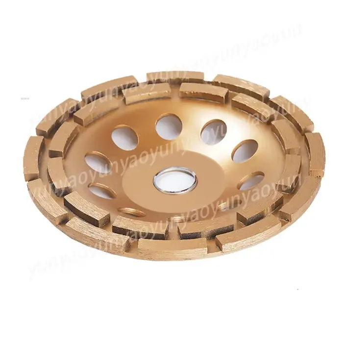 Disque de meulage diamanté double rangée pour béton, marbre et granit, 230 mm (9 pouces), pour meule