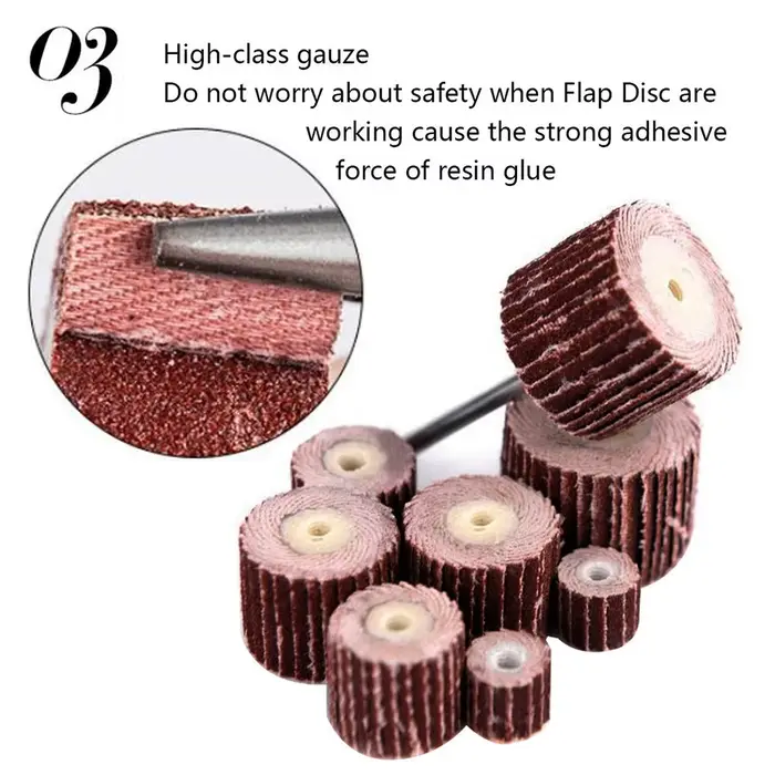 10 pièces disque de roue à lamelles ponçage perceuse papier de verre abrasif 80-600 grain meuleuse de polissage pour outils rotatifs avec 1 mandrin