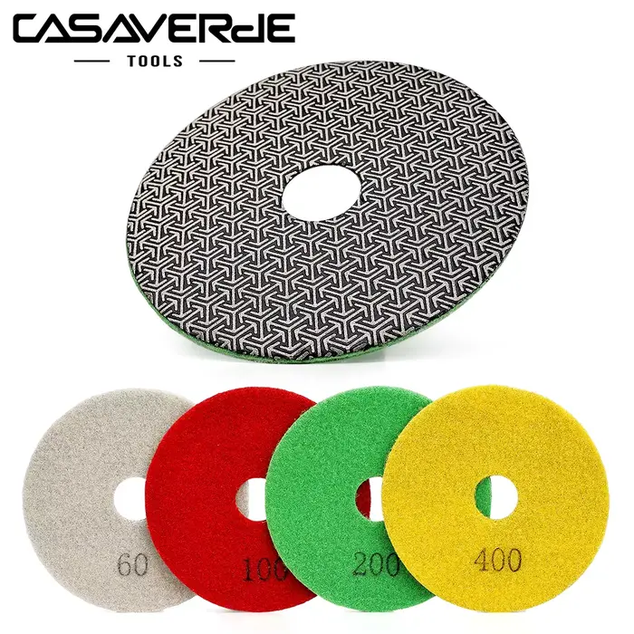 Casaverde 4 "100mm tampons de ponçage diamant galvanisé tampons de polissage de meulage de diamant p