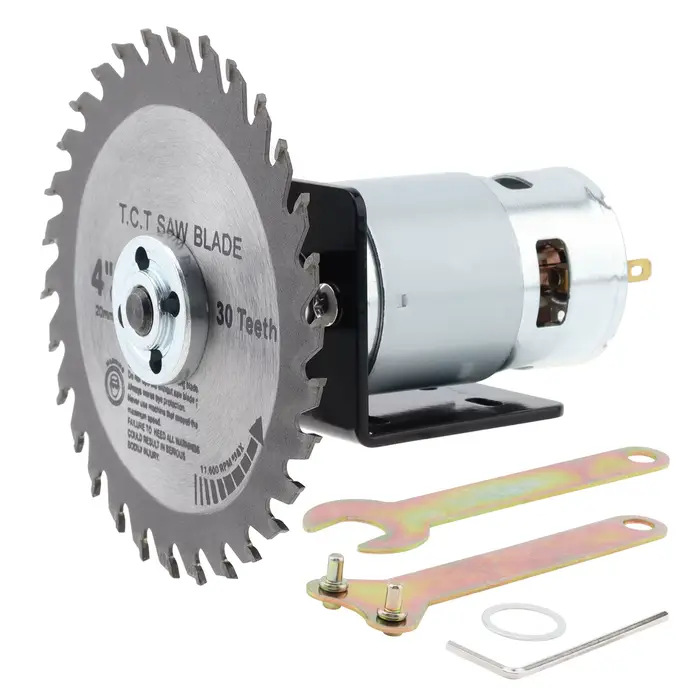 Kit moteur RS775 12/24V DC, kit de scie à table DIY pour le travail du bois avec lame de scie circul