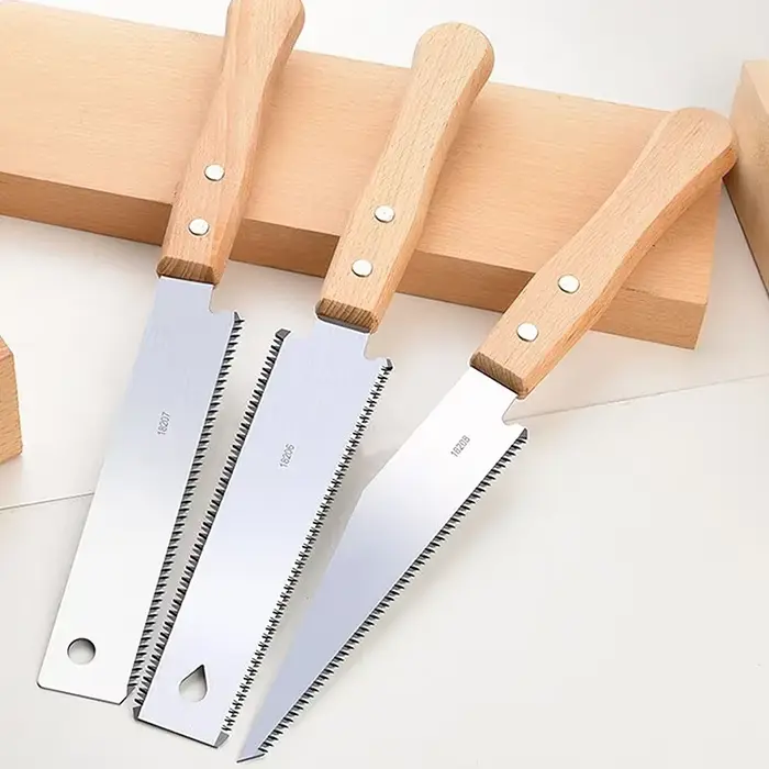 Scie à main de style japonais avec manche en bois antidérapant, type à tirer, coupe flexible, outil 